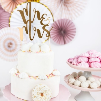 Preview: Cake Topper - Mr & Mrs - Gold